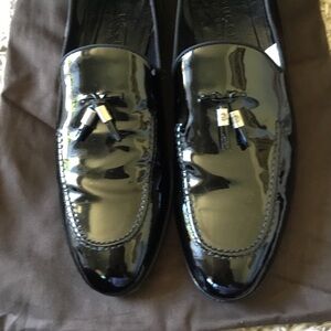Men's Black Patent Leather Loafers size 9